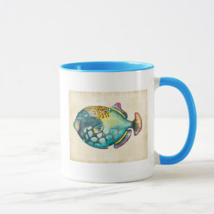 Blue and Purple Aquarium Fish Mug