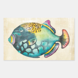 Blue and Purple Aquarium Fish Sticker