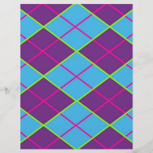 Blue and purple argyle