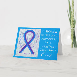 Blue and Purple Awareness Ribbon Angel Cause Cards