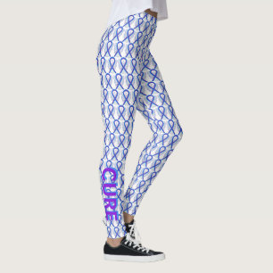 Blue and Purple Awareness Ribbon Angel Leggings