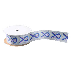 Blue and Purple Awareness Ribbon Angel Ribbon Satin Ribbon