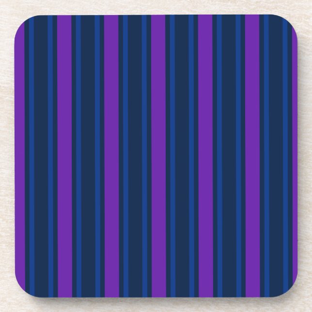 Blue and purple candy stripes coaster (Front)
