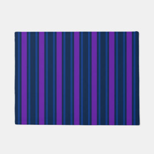 Blue and purple candy stripes doormat