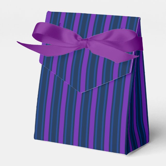 Blue and purple candy stripes favor box (Front Side)