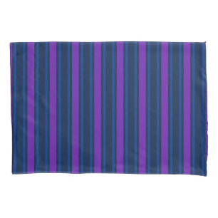 Blue and purple candy stripes pillowcase