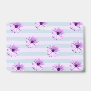 Blue and Purple Daisy Pattern Badge
