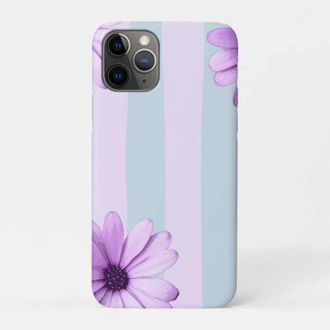 Blue and Purple Daisy Pattern Case-Mate iPhone Case (Back)