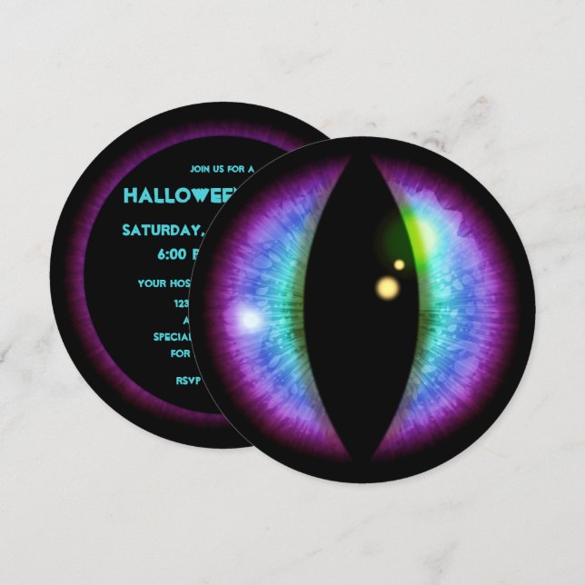 Blue and Purple Dragons Eye Invitation (Front/Back)