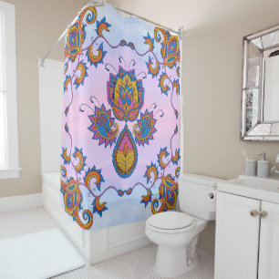Blue and Purple Floral Art, Mehndi Blue Bliss