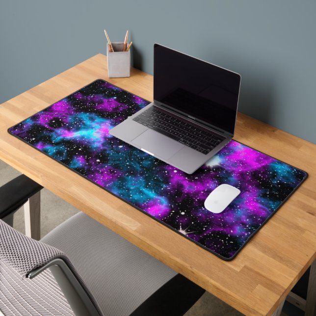 Blue and Purple Galaxy Celestial Desk Mat (Office 2)