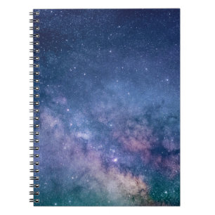 Blue and purple galaxy digital notebook