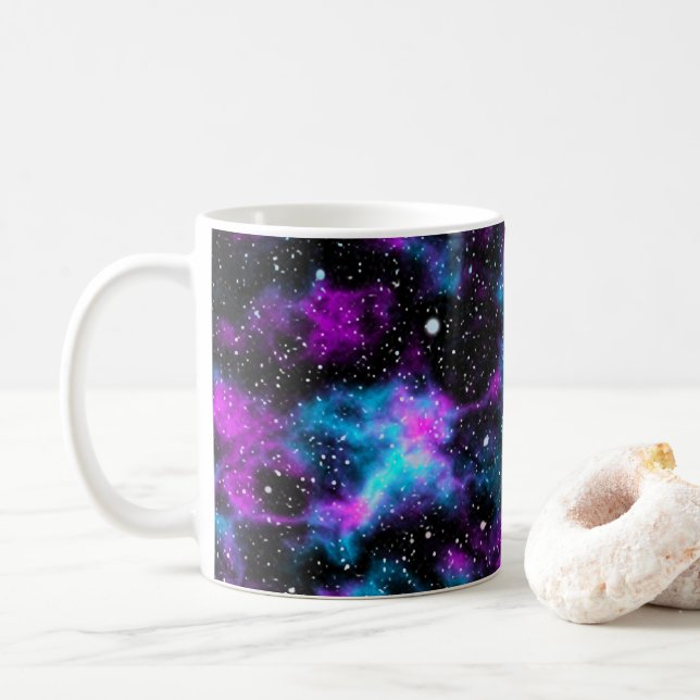 Blue and Purple Galaxy Space Mug (With Donut)