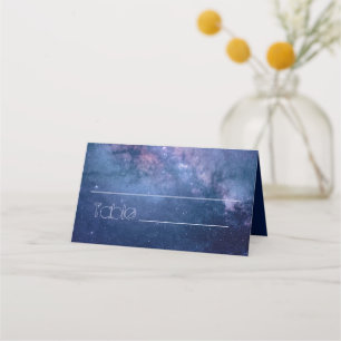 Blue and Purple Galaxy Wedding Place Card