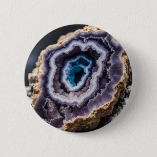 Blue and Purple Geode  2 Inch Round Button