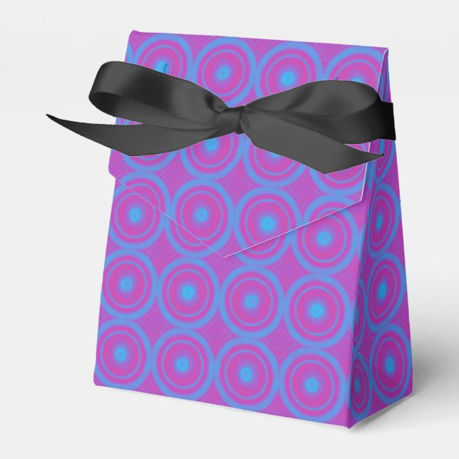 Blue and Purple Geometric Print Party Favour Box (Front Side)