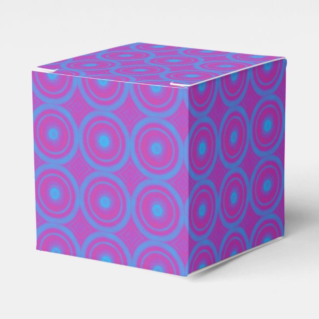 Blue and Purple Geometric Print Party Favour Box (Front Side)