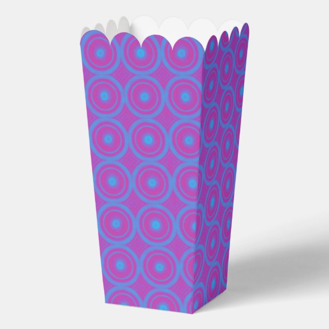Blue and Purple Geometric Print Popcorn Favour Box (Front)