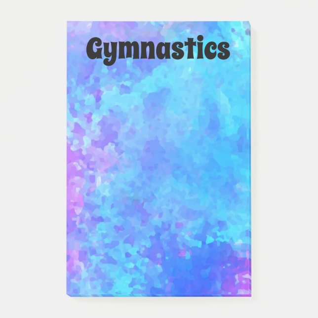 Blue and Purple GYMNASTICS Post-it Notes (Front)