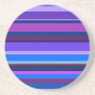 Blue and purple horizontal stripes coaster