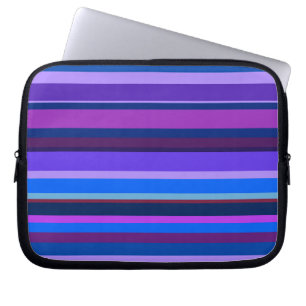 Blue and purple horizontal stripes laptop sleeve