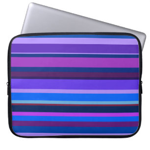 Blue and purple horizontal stripes laptop sleeve