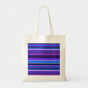 Blue and purple horizontal stripes tote bag