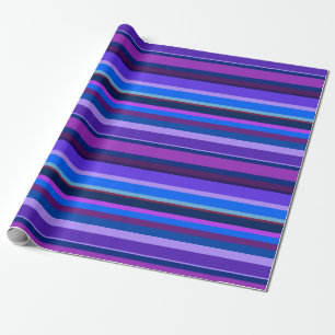 Blue and purple horizontal stripes wrapping paper