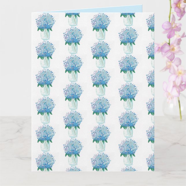 Blue and Purple Hydrangea Card (Orchid)