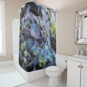 Blue and Purple Hydrangea Group Shower Curtain