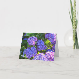 Blue and Purple Hydrangea Thank You Card