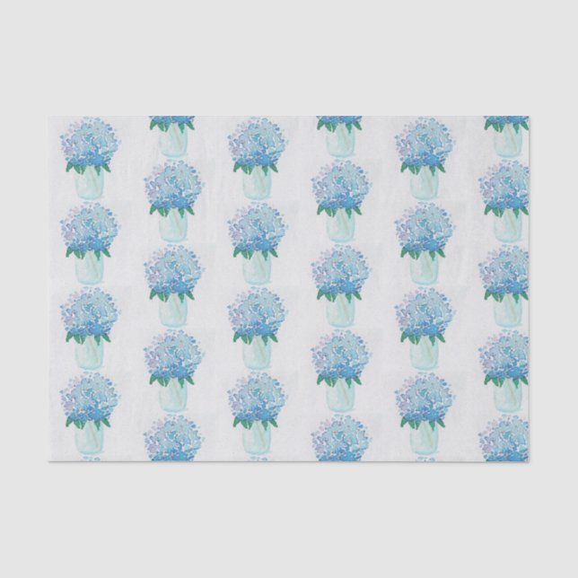 Blue and Purple Hydrangea Tissue Paper (Front)