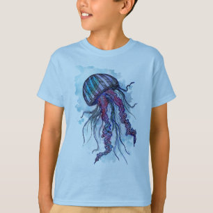 Blue and Purple Jellyfish T-Shirt for Kids