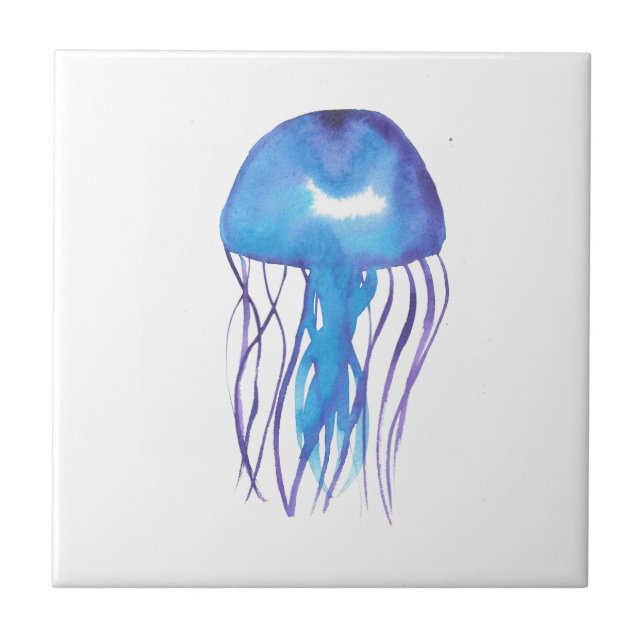 Blue and Purple Jellyfish Tile (Front)