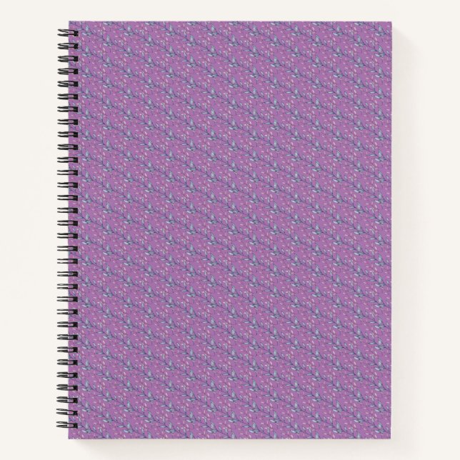 Blue and Purple Leaves  Notebook (Front)