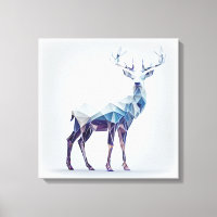 Blue and Purple Low Poly Geometric Deer