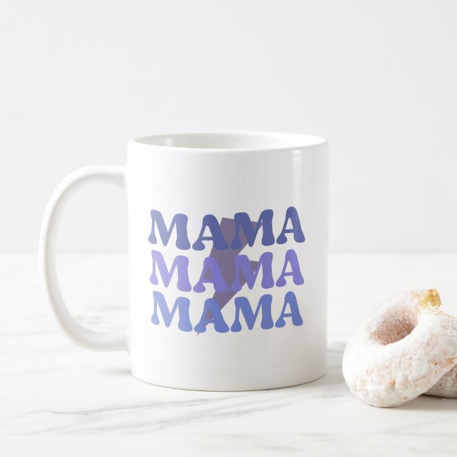 Blue and Purple Mama Mama Mama Coffee Mug (With Donut)
