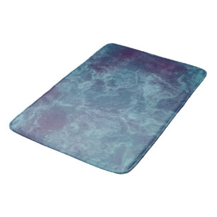 Blue and Purple Marble abstract Bath Mat