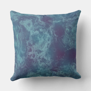 Blue and Purple Marble abstract Throw Pillow