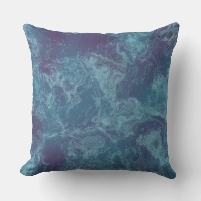 Blue and Purple Marble abstract Throw Pillow (Front)