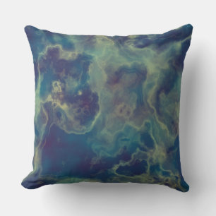 Blue and Purple Marble abstract Throw Pillow
