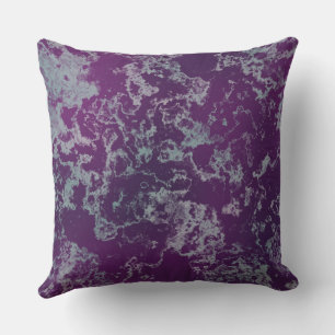 Blue and Purple Marble abstract Throw Pillow