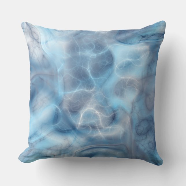 Blue and Purple Marble abstract Throw Pillow (Front)