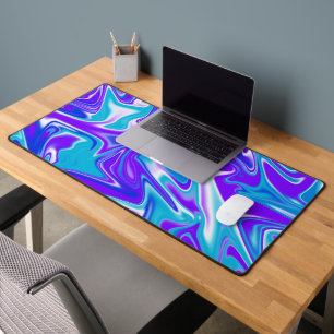Blue And Purple Marble, Desk Mat