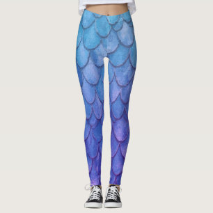 Blue and Purple Mermaid Scales Leggings