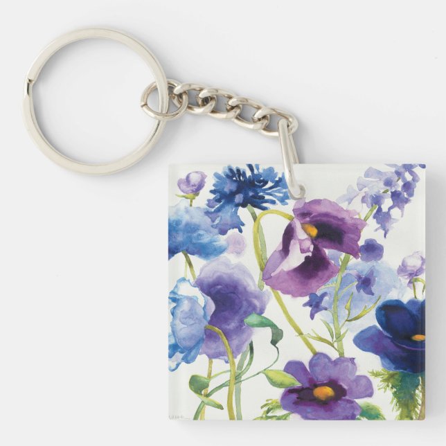 Blue and Purple Mixed Garden Keychain (Front)