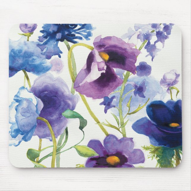 Blue and Purple Mixed Garden Mouse Pad (Front)