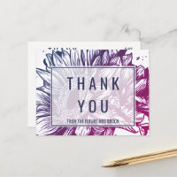 Blue and Purple Ombre Sunflowers Thank You