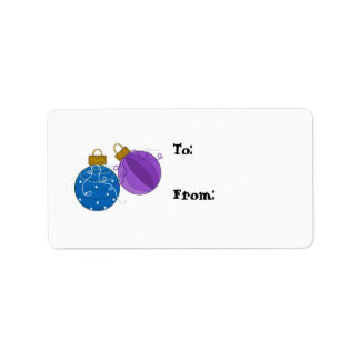 Blue and Purple Ornaments Gift Tag