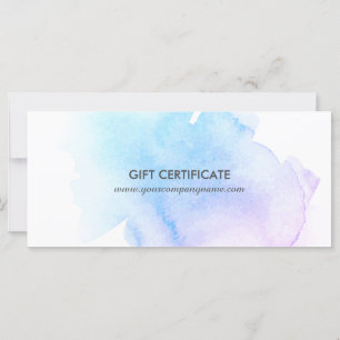 Blue and Purple Paint Splash Gift Certificate